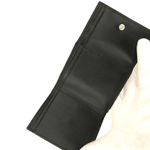 ⭐ PRADA Saffiano Black Leather Trifold Wallet/4X0437 - Picture 3 of 8